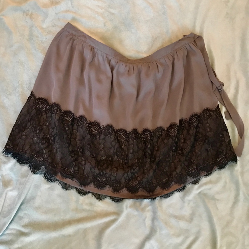 Lauren Conrad Grey Black Lace Skirt